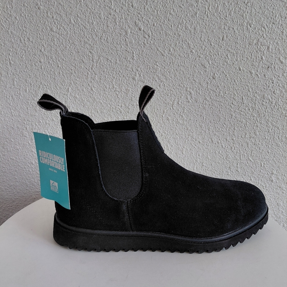 Nwob Reef Otis Black Suede Chelsea Boots CJ5169